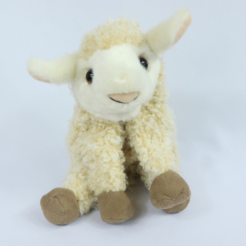Folkmanis Lamb Hand Puppet Cream Sheep Plush Movable Mouth Pretend Play